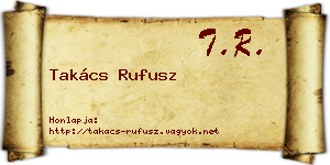 Takács Rufusz névjegykártya